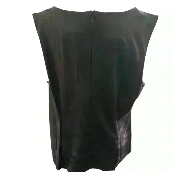 NWT Banana Republic Faux Suede Sleeveless Top XL - Dark Brown, Stretch Fabric - Picture 2 of 4